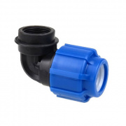 Переход на внутреннюю резьбу угловой Политэк - 32 x 1"1/4 (винтовой, для труб ПНД)