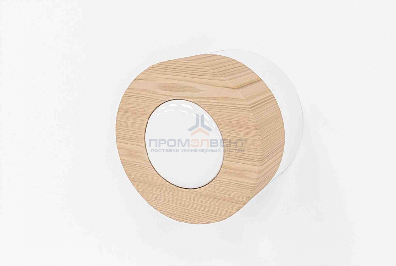 12-100 Светильник светодиодный накладной, деревянный корпус, 3В, 3000К, D80*60 мм