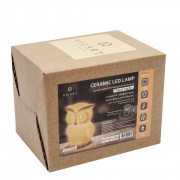 18-117 Светильник декоративный, настольный, "Филин", керамический, светодиодный, 3xLR44, размер: 6.5*6.5*9.5 см.