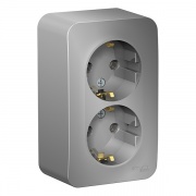 Розетка 2-ая с заземлением без шторок Blanca Schneider Electric 16А 250В алюминий